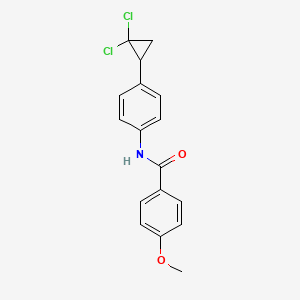 molecular formula C17H15Cl2NO2 B4170506 N-[4-(2,2-dichlorocyclopropyl)phenyl]-4-methoxybenzamide 