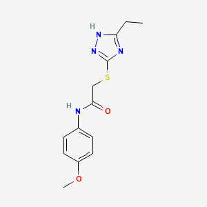 molecular formula C13H16N4O2S B4170509 2-[(5-ethyl-4H-1,2,4-triazol-3-yl)thio]-N-(4-methoxyphenyl)acetamide 