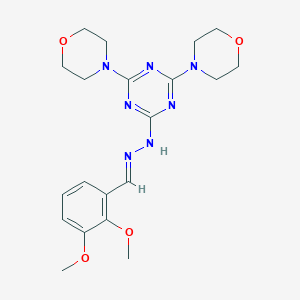 molecular formula C20H27N7O4 B417053 2,3-Dimethoxybenzaldehyde [4,6-di(4-morpholinyl)-1,3,5-triazin-2-yl]hydrazone 
