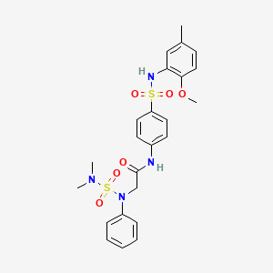 molecular formula C24H28N4O6S2 B4170532 N~2~-[(dimethylamino)sulfonyl]-N~1~-(4-{[(2-methoxy-5-methylphenyl)amino]sulfonyl}phenyl)-N~2~-phenylglycinamide 