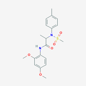 molecular formula C19H24N2O5S B4170541 N~1~-(2,4-dimethoxyphenyl)-N~2~-(4-methylphenyl)-N~2~-(methylsulfonyl)alaninamide 