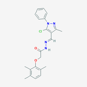 molecular formula C22H23ClN4O2 B417055 N'-[(5-chloro-3-methyl-1-phenyl-1H-pyrazol-4-yl)methylene]-2-(2,3,6-trimethylphenoxy)acetohydrazide 