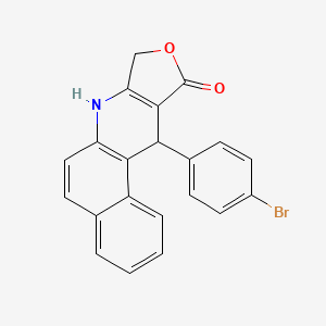 molecular formula C21H14BrNO2 B4170552 11-(4-bromophenyl)-8,11-dihydrobenzo[f]furo[3,4-b]quinolin-10(7H)-one 