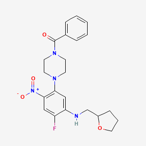 5-(4-benzoyl-1-piperazinyl)-2-fluoro-4-nitro-N-(tetrahydro-2-furanylmethyl)aniline