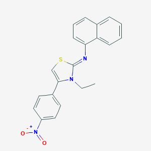 molecular formula C21H17N3O2S B417059 [3-Ethyl-4-(4-nitro-phenyl)-3H-thiazol-2-ylidene]-naphthalen-1-yl-amine 
