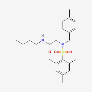 molecular formula C23H32N2O3S B4170617 N~1~-butyl-N~2~-(mesitylsulfonyl)-N~2~-(4-methylbenzyl)glycinamide 
