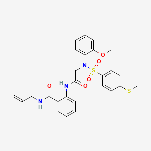 molecular formula C27H29N3O5S2 B4170619 N-allyl-2-[(N-(2-ethoxyphenyl)-N-{[4-(methylthio)phenyl]sulfonyl}glycyl)amino]benzamide 