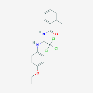 molecular formula C18H19Cl3N2O2 B417064 2-methyl-N-[2,2,2-trichloro-1-(4-ethoxyanilino)ethyl]benzamide 