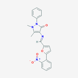 4-{[(5-{2-nitrophenyl}-2-furyl)methylene]amino}-1,5-dimethyl-2-phenyl-1,2-dihydro-3H-pyrazol-3-one