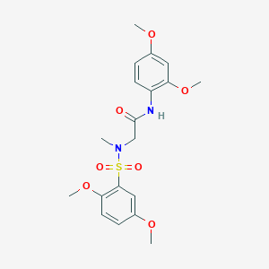molecular formula C19H24N2O7S B4170660 N~1~-(2,4-dimethoxyphenyl)-N~2~-[(2,5-dimethoxyphenyl)sulfonyl]-N~2~-methylglycinamide 