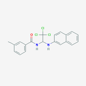 molecular formula C20H17Cl3N2O B417067 3-methyl-N-[2,2,2-trichloro-1-(2-naphthylamino)ethyl]benzamide 