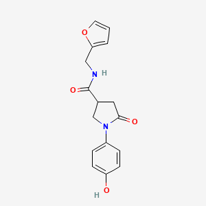 molecular formula C16H16N2O4 B4170688 N-(2-furylmethyl)-1-(4-hydroxyphenyl)-5-oxo-3-pyrrolidinecarboxamide 