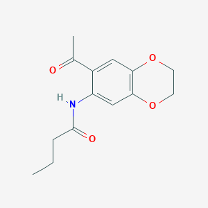 N-(7-acetyl-2,3-dihydro-1,4-benzodioxin-6-yl)butanamide