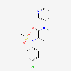 molecular formula C15H16ClN3O3S B4170712 N~2~-(4-chlorophenyl)-N~2~-(methylsulfonyl)-N~1~-3-pyridinylalaninamide 