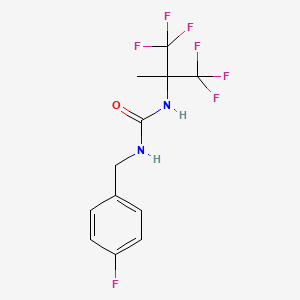 molecular formula C12H11F7N2O B4170713 N-(4-fluorobenzyl)-N'-[2,2,2-trifluoro-1-methyl-1-(trifluoromethyl)ethyl]urea 