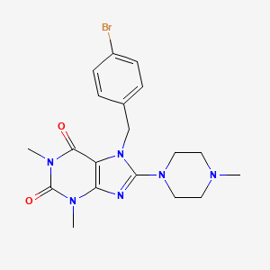 molecular formula C19H23BrN6O2 B4170717 7-(4-bromobenzyl)-1,3-dimethyl-8-(4-methyl-1-piperazinyl)-3,7-dihydro-1H-purine-2,6-dione 