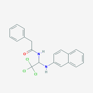 molecular formula C20H17Cl3N2O B417072 2-phenyl-N-[2,2,2-trichloro-1-(naphthalen-2-ylamino)ethyl]acetamide 