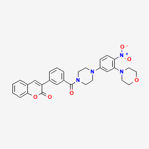 molecular formula C30H28N4O6 B4170728 3-[3-({4-[3-(4-morpholinyl)-4-nitrophenyl]-1-piperazinyl}carbonyl)phenyl]-2H-chromen-2-one 