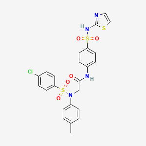 molecular formula C24H21ClN4O5S3 B4170739 N~2~-[(4-chlorophenyl)sulfonyl]-N~2~-(4-methylphenyl)-N~1~-{4-[(1,3-thiazol-2-ylamino)sulfonyl]phenyl}glycinamide 