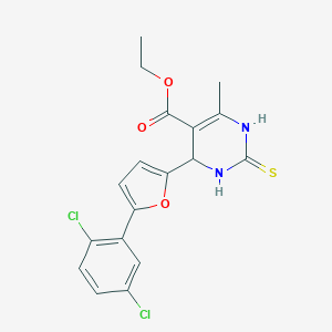 molecular formula C18H16Cl2N2O3S B417074 ethyl 4-[5-(2,5-dichlorophenyl)furan-2-yl]-6-methyl-2-sulfanylidene-3,4-dihydro-1H-pyrimidine-5-carboxylate CAS No. 313958-83-7