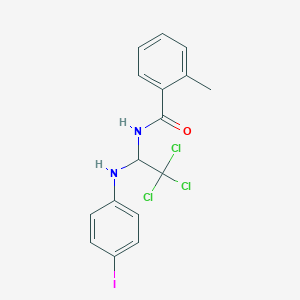 molecular formula C16H14Cl3IN2O B417075 2-methyl-N-[2,2,2-trichloro-1-(4-iodoanilino)ethyl]benzamide 