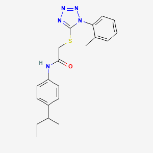molecular formula C20H23N5OS B4170757 N-(4-sec-butylphenyl)-2-{[1-(2-methylphenyl)-1H-tetrazol-5-yl]thio}acetamide 