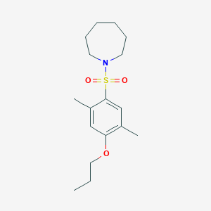 molecular formula C17H27NO3S B4170762 1-[(2,5-dimethyl-4-propoxyphenyl)sulfonyl]azepane 