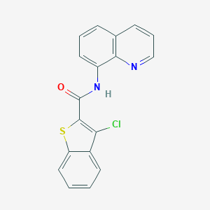 molecular formula C18H11ClN2OS B417078 3-chloro-N-(quinolin-8-yl)-1-benzothiophene-2-carboxamide CAS No. 181473-13-2