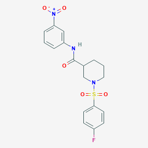 molecular formula C18H18FN3O5S B4170786 1-[(4-fluorophenyl)sulfonyl]-N-(3-nitrophenyl)-3-piperidinecarboxamide 