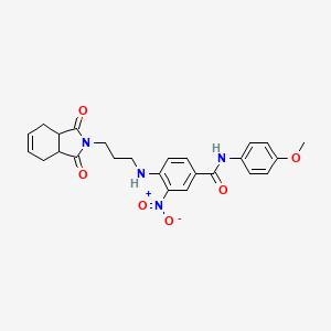 molecular formula C25H26N4O6 B4170790 4-{[3-(1,3-dioxo-1,3,3a,4,7,7a-hexahydro-2H-isoindol-2-yl)propyl]amino}-N-(4-methoxyphenyl)-3-nitrobenzamide 