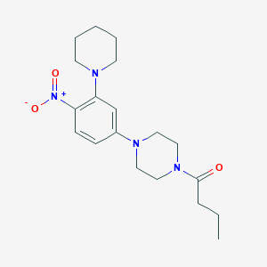 1-butyryl-4-[4-nitro-3-(1-piperidinyl)phenyl]piperazine
