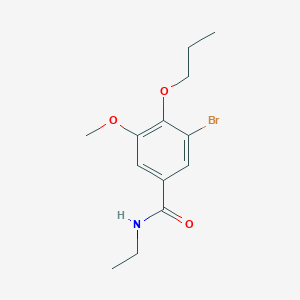 molecular formula C13H18BrNO3 B4170813 3-bromo-N-ethyl-5-methoxy-4-propoxybenzamide 