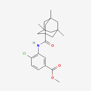molecular formula C22H28ClNO3 B4170827 methyl 4-chloro-3-{[(3,5,7-trimethyl-1-adamantyl)carbonyl]amino}benzoate 