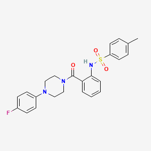 molecular formula C24H24FN3O3S B4170832 N-(2-{[4-(4-fluorophenyl)-1-piperazinyl]carbonyl}phenyl)-4-methylbenzenesulfonamide 