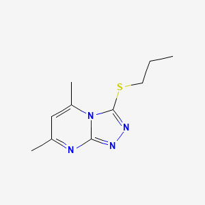 molecular formula C10H14N4S B4170839 5,7-dimethyl-3-(propylthio)[1,2,4]triazolo[4,3-a]pyrimidine 