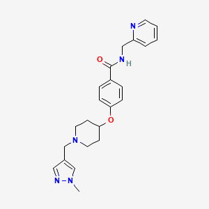 molecular formula C23H27N5O2 B4170847 4-({1-[(1-methyl-1H-pyrazol-4-yl)methyl]-4-piperidinyl}oxy)-N-(2-pyridinylmethyl)benzamide 