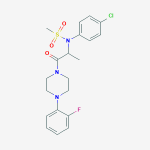 molecular formula C20H23ClFN3O3S B4170855 N-(4-chlorophenyl)-N-{2-[4-(2-fluorophenyl)-1-piperazinyl]-1-methyl-2-oxoethyl}methanesulfonamide 