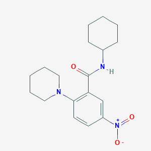 molecular formula C18H25N3O3 B4170862 N-cyclohexyl-5-nitro-2-(1-piperidinyl)benzamide 