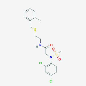 molecular formula C19H22Cl2N2O3S2 B4170886 N~2~-(2,4-dichlorophenyl)-N~1~-{2-[(2-methylbenzyl)thio]ethyl}-N~2~-(methylsulfonyl)glycinamide 