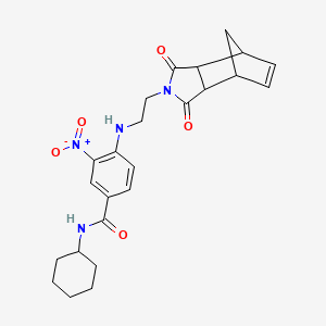 N-cyclohexyl-4-{[2-(3,5-dioxo-4-azatricyclo[5.2.1.0~2,6~]dec-8-en-4-yl)ethyl]amino}-3-nitrobenzamide