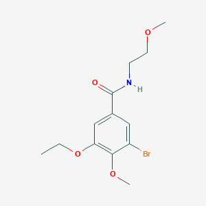 molecular formula C13H18BrNO4 B4170890 3-bromo-5-ethoxy-4-methoxy-N-(2-methoxyethyl)benzamide 