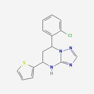 molecular formula C15H13ClN4S B4170915 7-(2-chlorophenyl)-5-(2-thienyl)-4,5,6,7-tetrahydro[1,2,4]triazolo[1,5-a]pyrimidine 