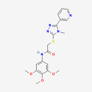 molecular formula C19H21N5O4S B4170933 2-{[4-methyl-5-(3-pyridinyl)-4H-1,2,4-triazol-3-yl]thio}-N-(3,4,5-trimethoxyphenyl)acetamide 