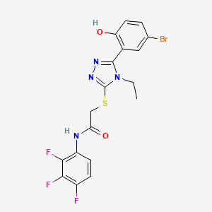 molecular formula C18H14BrF3N4O2S B4170938 2-{[5-(5-bromo-2-hydroxyphenyl)-4-ethyl-4H-1,2,4-triazol-3-yl]thio}-N-(2,3,4-trifluorophenyl)acetamide 