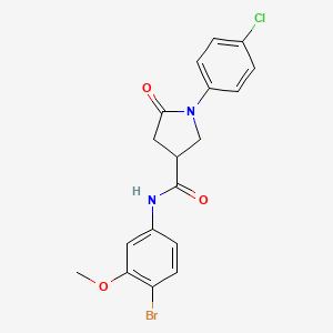 molecular formula C18H16BrClN2O3 B4170954 N-(4-bromo-3-methoxyphenyl)-1-(4-chlorophenyl)-5-oxo-3-pyrrolidinecarboxamide 