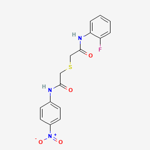 molecular formula C16H14FN3O4S B4170961 2-({2-[(2-fluorophenyl)amino]-2-oxoethyl}thio)-N-(4-nitrophenyl)acetamide 