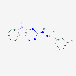 molecular formula C16H11ClN6 B417097 N-(3-Chloro-benzylidene)-N'-(9H-1,3,4,9-tetraaza-fluoren-2-yl)-hydrazine 
