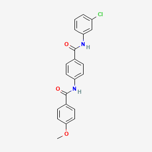 molecular formula C21H17ClN2O3 B4170970 N-(4-{[(3-chlorophenyl)amino]carbonyl}phenyl)-4-methoxybenzamide 