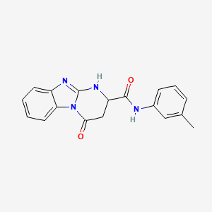 molecular formula C18H16N4O2 B4170989 N-(3-methylphenyl)-4-oxo-1,2,3,4-tetrahydropyrimido[1,2-a]benzimidazole-2-carboxamide 