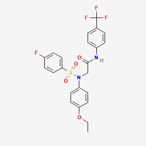 molecular formula C23H20F4N2O4S B4171005 N~2~-(4-ethoxyphenyl)-N~2~-[(4-fluorophenyl)sulfonyl]-N~1~-[4-(trifluoromethyl)phenyl]glycinamide 